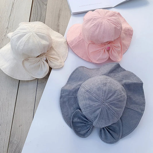 Princess Baby Girl Bucket Hat – Cotton Sun Hat with Big Bow