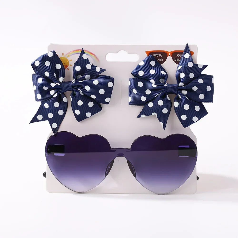 Sparkling Butterfly Hair Clip & Love Glasses Set – Fashion Kids Hair Accessories