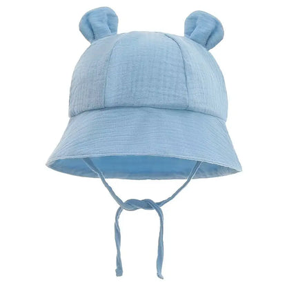 Solid Color Baby Bucket Hat – Soft Cotton Fisherman Sun Cap