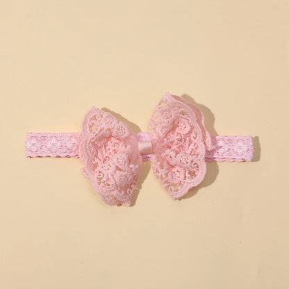 Soft Lace Bow Baby Girl Headband – Elastic Nylon Turban Hair Accessory