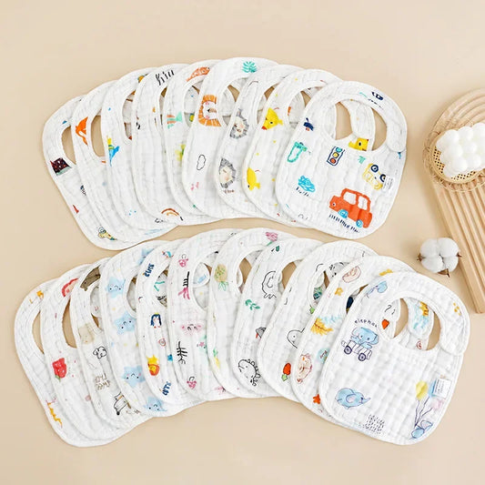 Breathable Muslin Baby Bib – Unisex Bandana Feeding Bib
