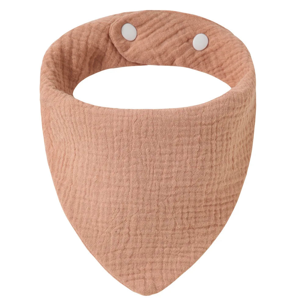 Crepe Cotton Baby Bandana Bib – Soft Triangle Feeding & Drool Cloth for Newborns
