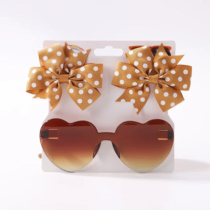 Sparkling Butterfly Hair Clip & Love Glasses Set – Fashion Kids Hair Accessories