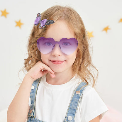 Sparkling Butterfly Hair Clip & Love Glasses Set – Fashion Kids Hair Accessories