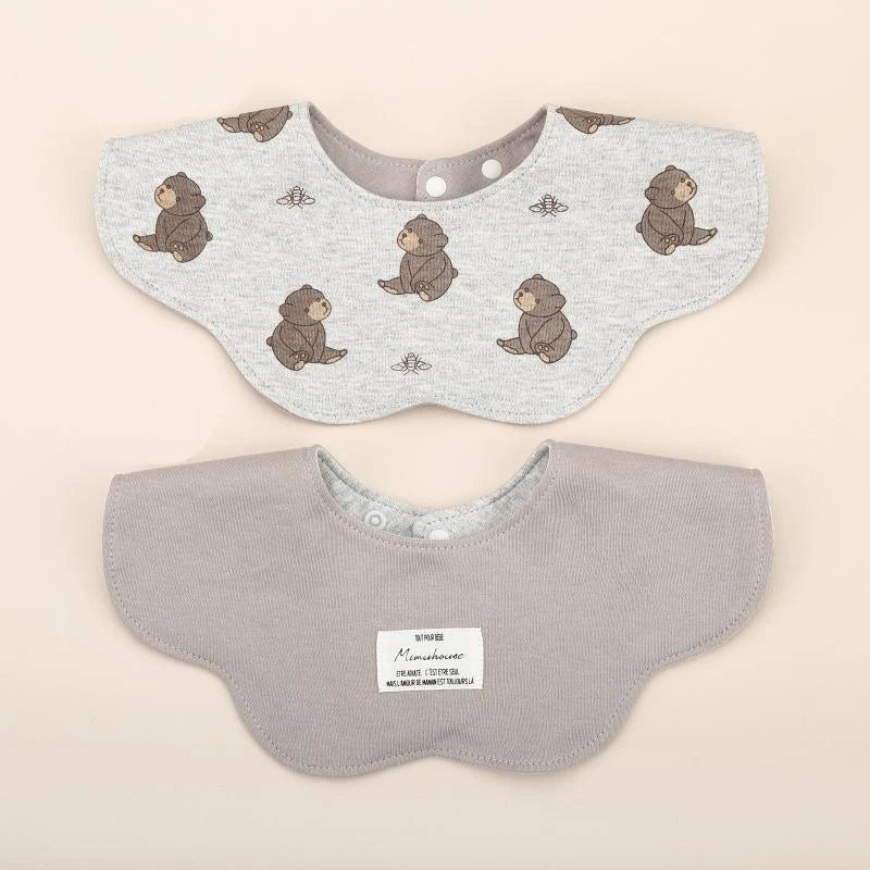 360° Rotatable Cotton Baby Bib – 6-Layer Double-Sided Animal Print