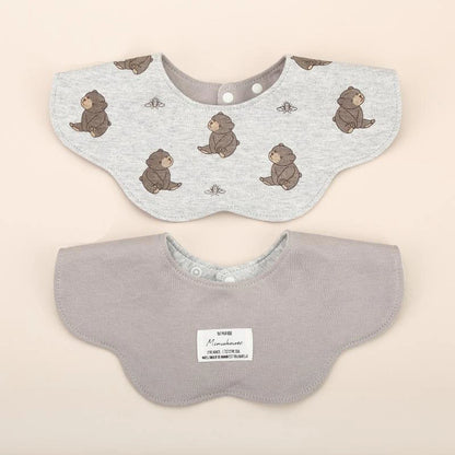 360° Rotatable Cotton Baby Bib – 6-Layer Double-Sided Animal Print
