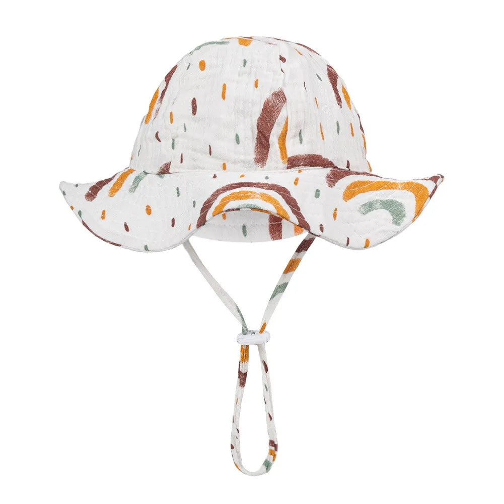 Floral Print Baby Bucket Hat – Soft Cotton Sun Cap