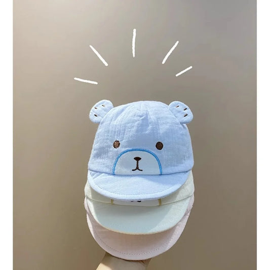 Cartoon Bear Ear Baby Baseball Cap – Soft Cotton Summer Hat