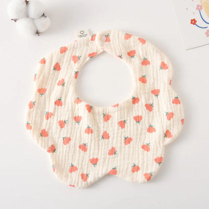 Soft Cotton Petal Baby Bib – Lightweight Summer Bib for Newborns