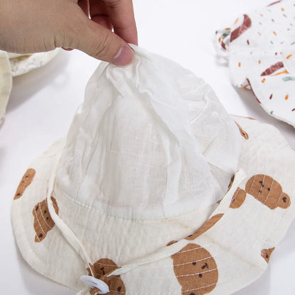 Floral Print Baby Bucket Hat – Soft Cotton Sun Cap
