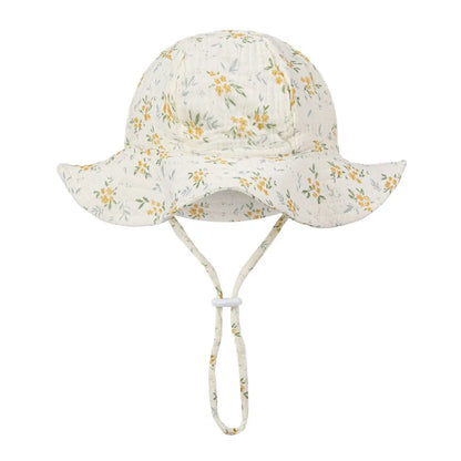 Floral Print Baby Bucket Hat – Soft Cotton Sun Cap