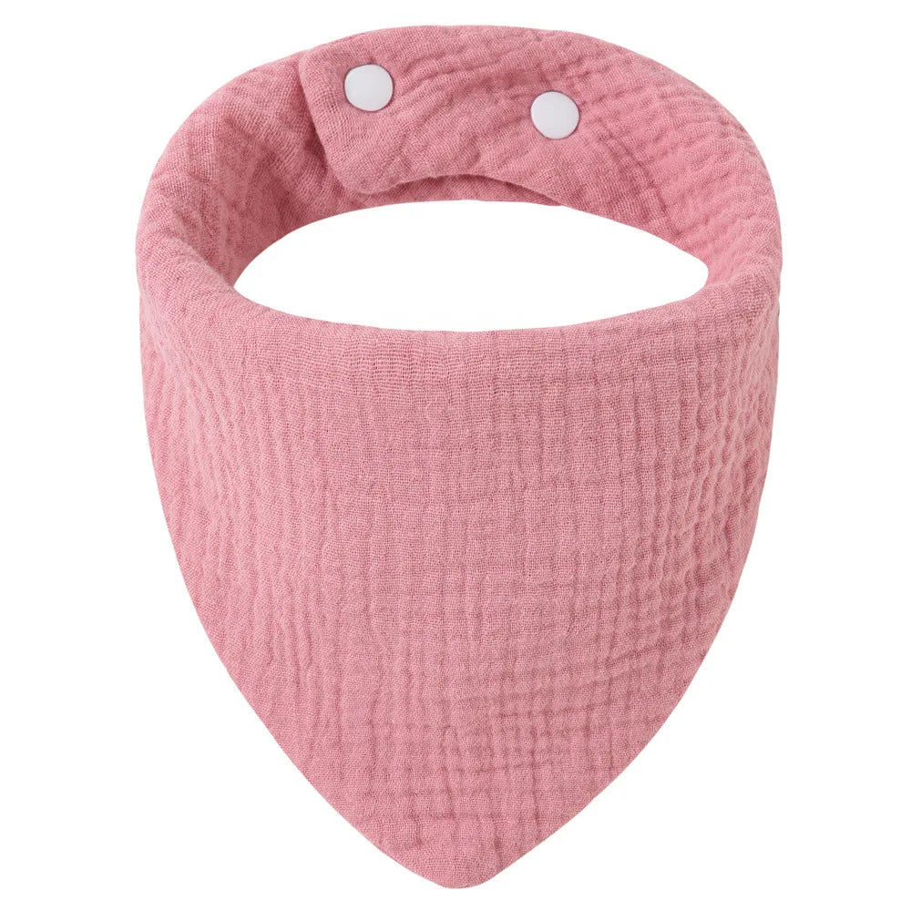 Crepe Cotton Baby Bandana Bib – Soft Triangle Feeding & Drool Cloth for Newborns