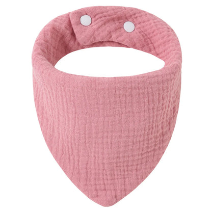 Crepe Cotton Baby Bandana Bib – Soft Triangle Feeding & Drool Cloth for Newborns
