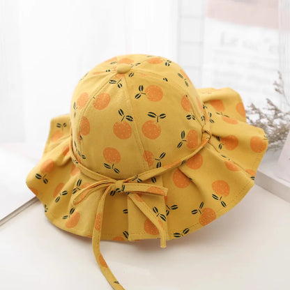 Fruit Print Baby Girl Bucket Hat – Cotton Summer Sun Hat