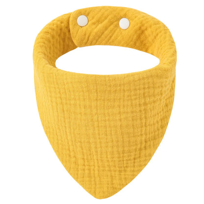 Crepe Cotton Baby Bandana Bib – Soft Triangle Feeding & Drool Cloth for Newborns