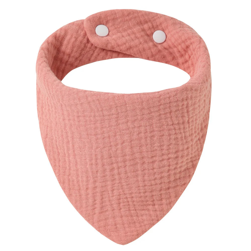 Crepe Cotton Baby Bandana Bib – Soft Triangle Feeding & Drool Cloth for Newborns
