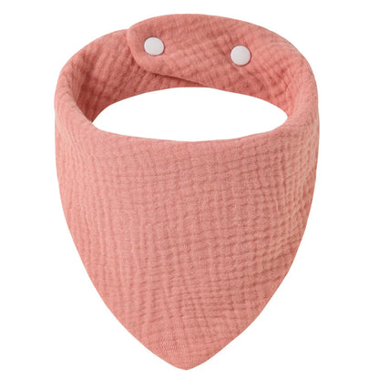 Crepe Cotton Baby Bandana Bib – Soft Triangle Feeding & Drool Cloth for Newborns