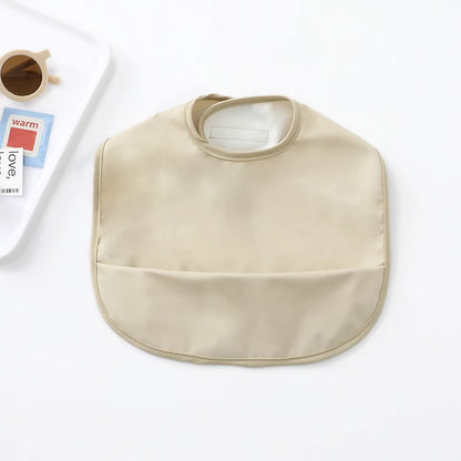 Waterproof Cartoon Baby Bib with Pocket – PU Feeding Apron for Toddlers