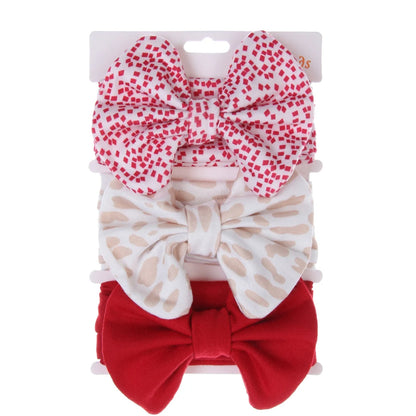 3Pcs/Set Printed Baby Headbands – Cotton Bow Hairbands