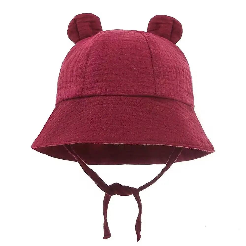 Solid Color Baby Bucket Hat – Soft Cotton Fisherman Sun Cap