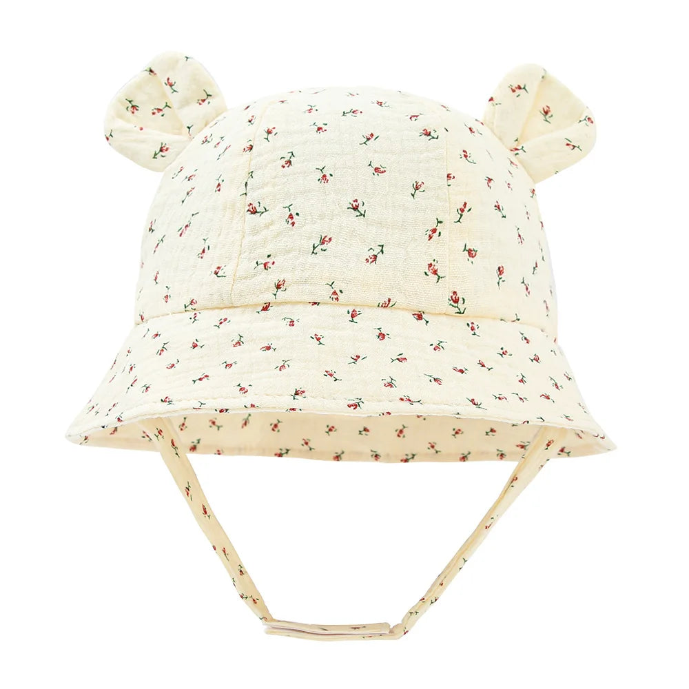 Solid Color Baby Bucket Hat – Soft Cotton Fisherman Sun Cap