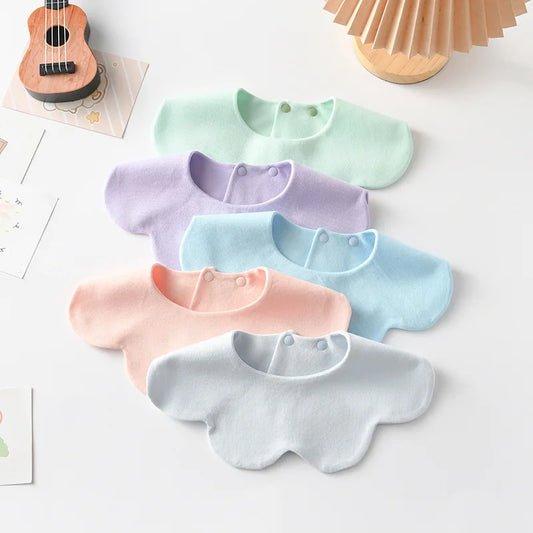 Petal-Shaped Cotton Baby Bib – Soft Feeding & Drool Cloth for Toddlers