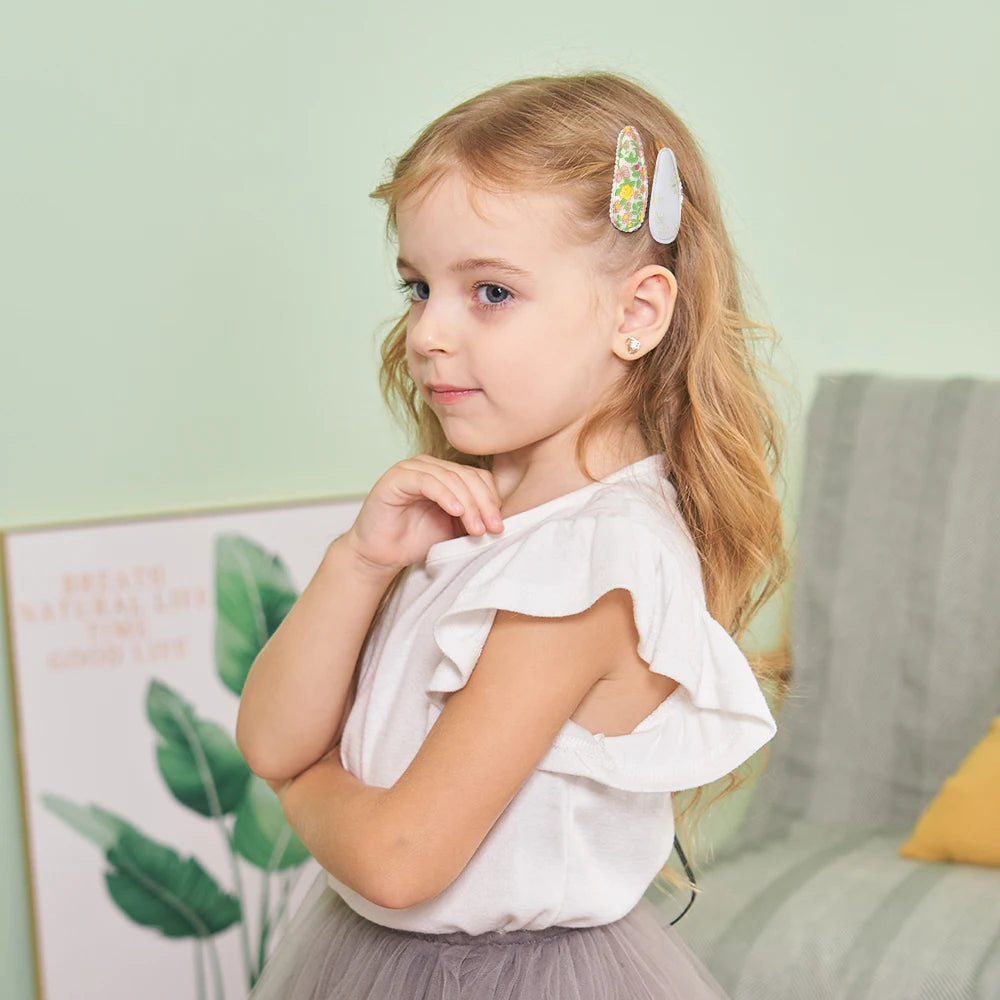 5Pcs Daisy Print BB Hair Clips for Girls – Sweet Style Hair Accessories Set