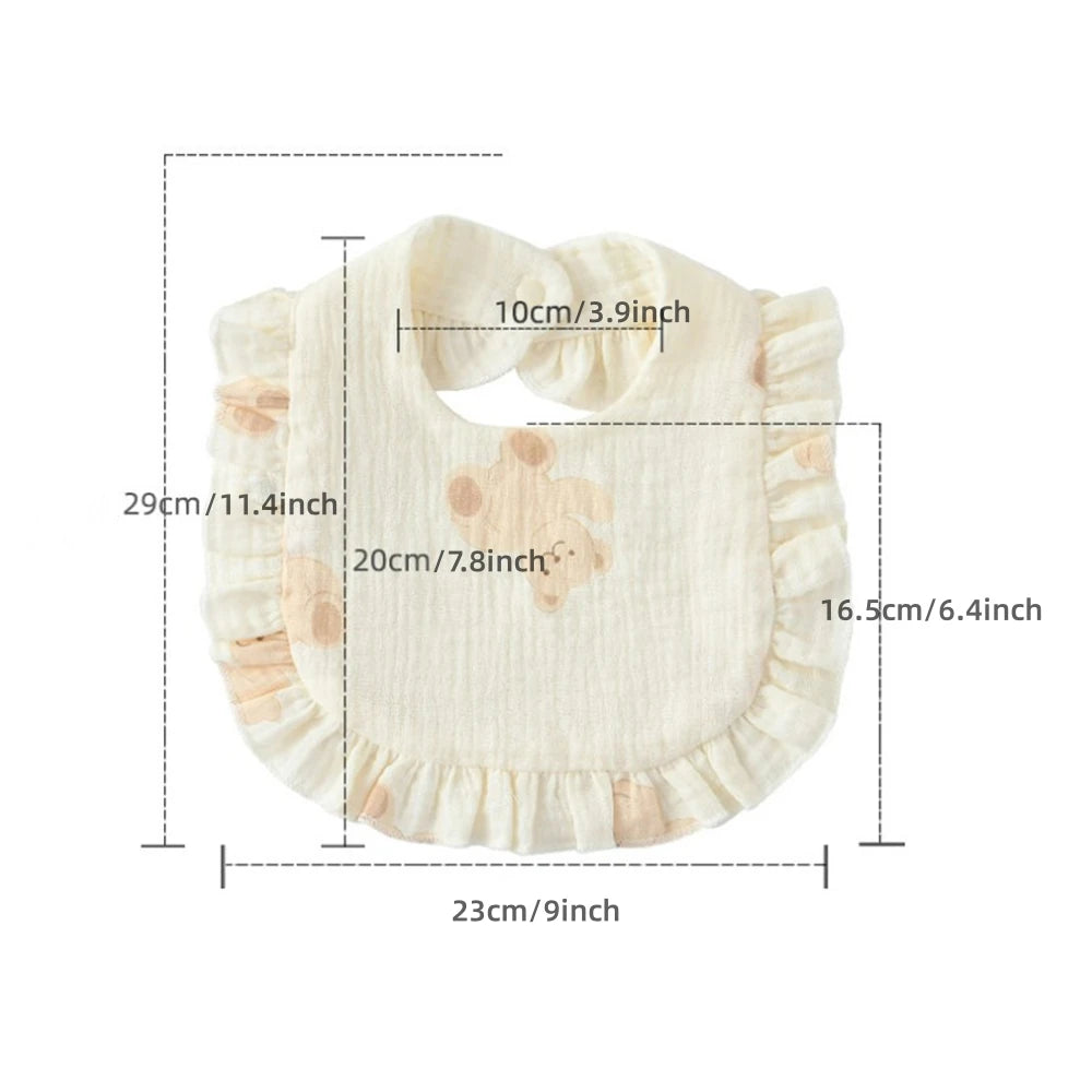 Soft Cotton Bib for Babies – Ruffle Trim Feeding & Drool Bib