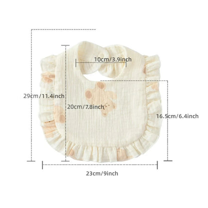 Soft Cotton Bib for Babies – Ruffle Trim Feeding & Drool Bib