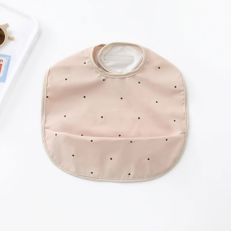 Waterproof Cartoon Baby Bib with Pocket – PU Feeding Apron for Toddlers