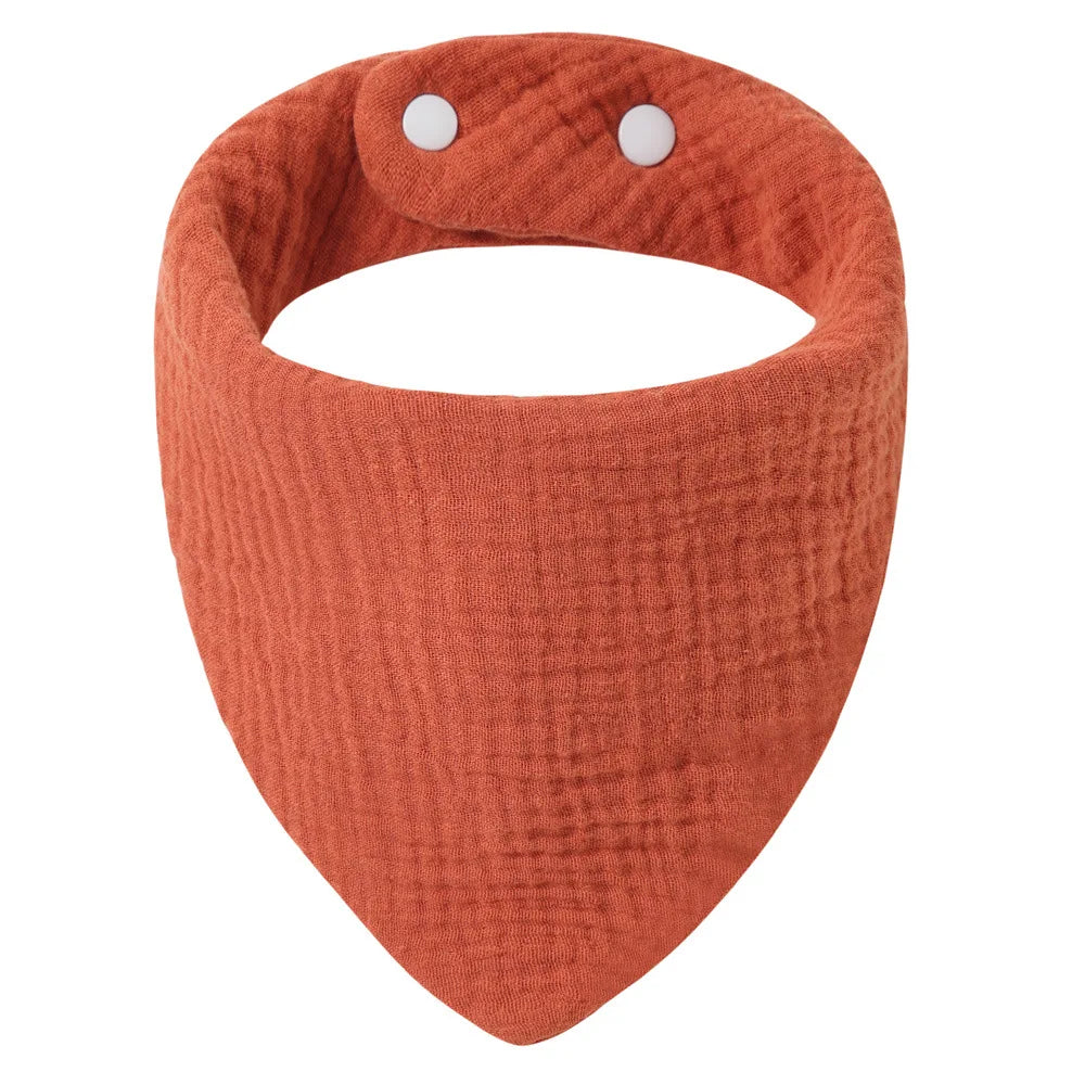 Crepe Cotton Baby Bandana Bib – Soft Triangle Feeding & Drool Cloth for Newborns