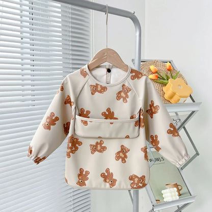 Waterproof Baby Bib – Wipe-Clean with Fun Cartoon Print