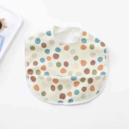 Waterproof Cartoon Baby Bib with Pocket – PU Feeding Apron for Toddlers