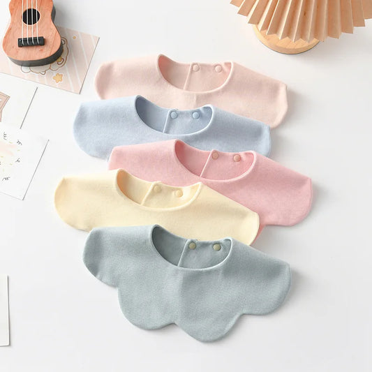 Petal-Shaped Cotton Baby Bib – Soft Feeding & Drool Cloth for Toddlers