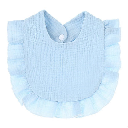 Soft Cotton Bib for Babies – Ruffle Trim Feeding & Drool Bib