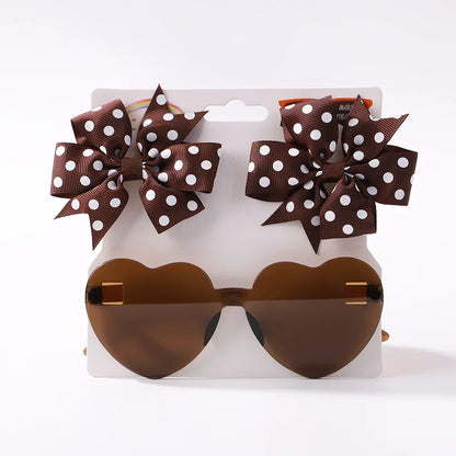 Sparkling Butterfly Hair Clip & Love Glasses Set – Fashion Kids Hair Accessories