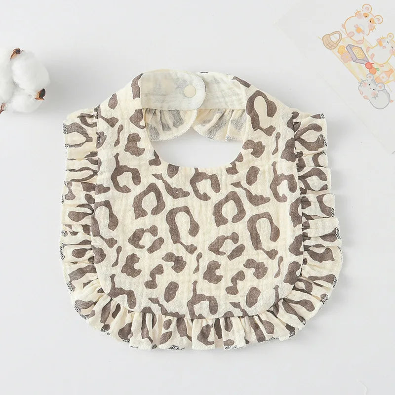 Soft Cotton Bib for Babies – Ruffle Trim Feeding & Drool Bib