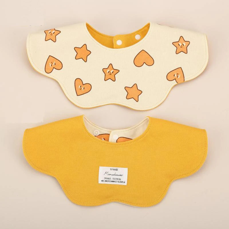 360° Rotatable Cotton Baby Bib – 6-Layer Double-Sided Animal Print