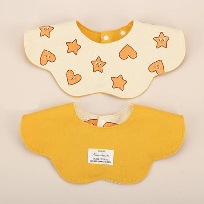 360° Rotatable Cotton Baby Bib – 6-Layer Double-Sided Animal Print