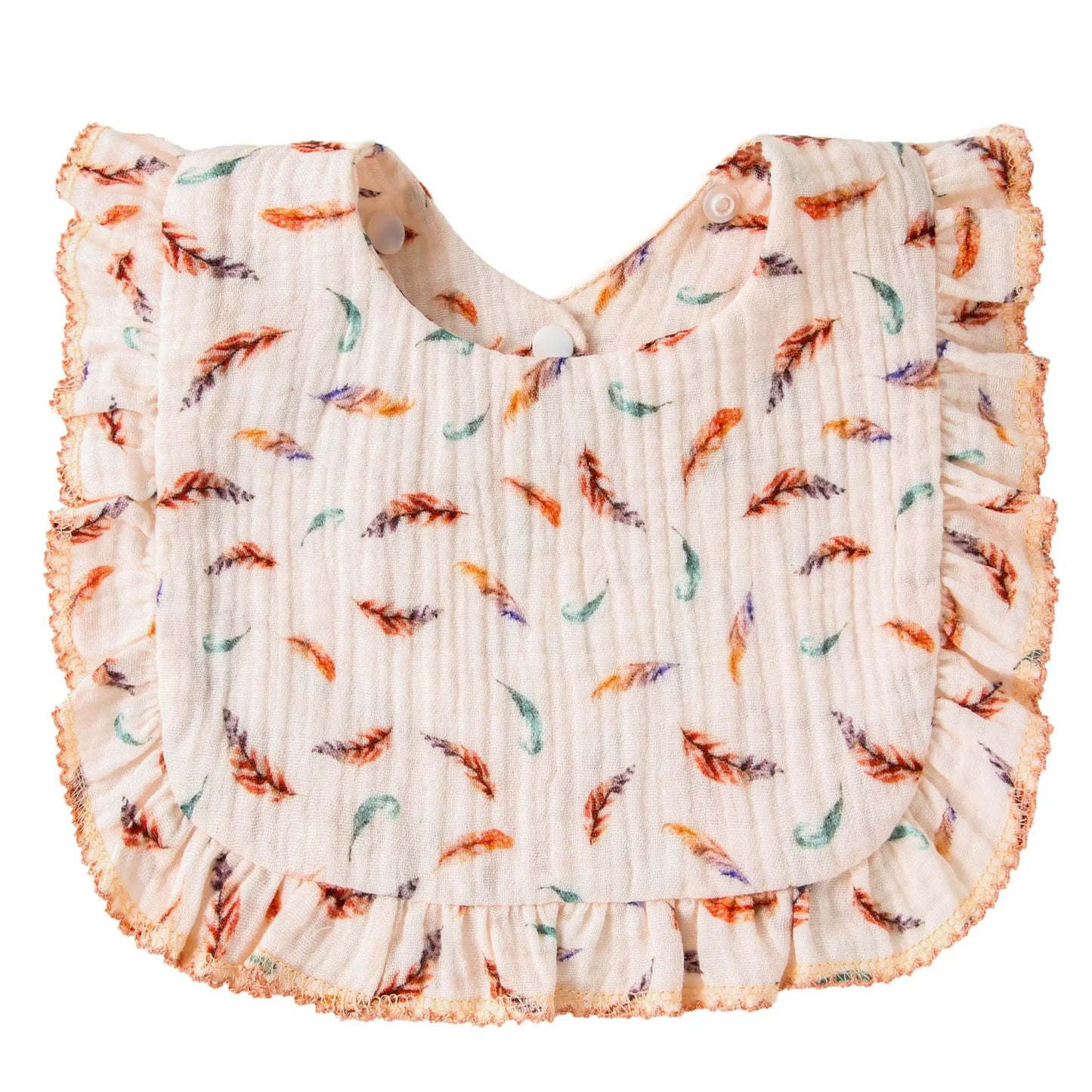 Lightweight Floral Baby Bib – Soft Cotton Gauze & Towel, Dual-Use Burp Cloth