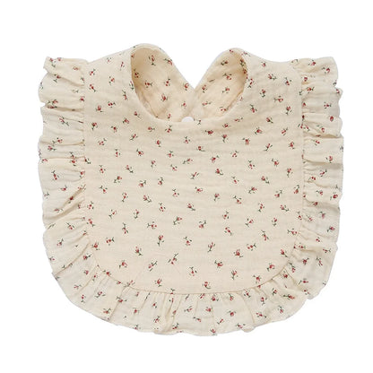 Soft Cotton Bib for Babies – Ruffle Trim Feeding & Drool Bib