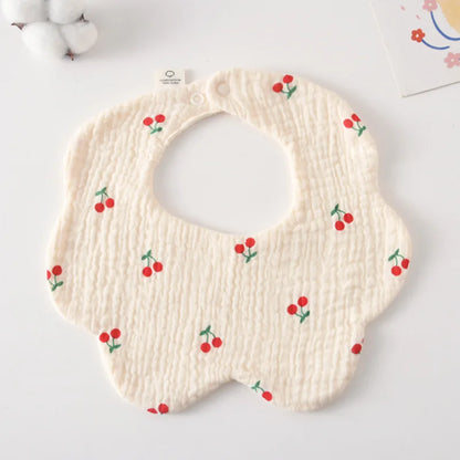 Soft Cotton Petal Baby Bib – Lightweight Summer Bib for Newborns