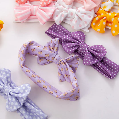 3Pcs/Set Printed Baby Headbands – Cotton Bow Hairbands