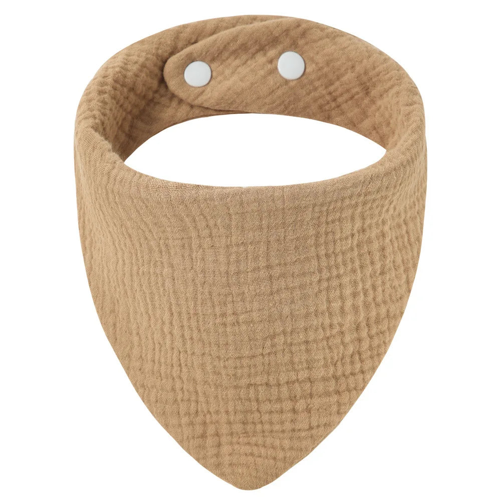 Crepe Cotton Baby Bandana Bib – Soft Triangle Feeding & Drool Cloth for Newborns