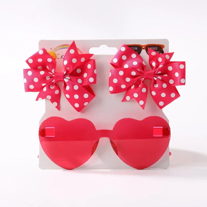 Sparkling Butterfly Hair Clip & Love Glasses Set – Fashion Kids Hair Accessories