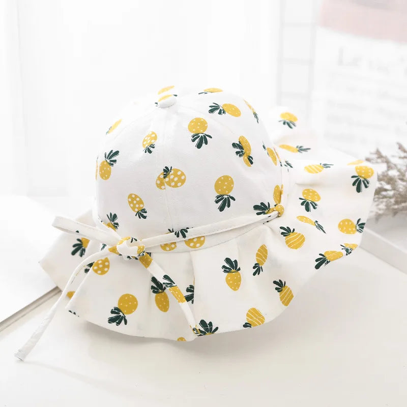 Fruit Print Baby Girl Bucket Hat – Cotton Summer Sun Hat