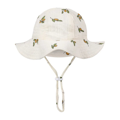 Floral Print Baby Bucket Hat – Soft Cotton Sun Cap