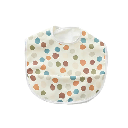 Waterproof Cartoon Baby Bib with Pocket – PU Feeding Apron for Toddlers