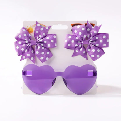 Sparkling Butterfly Hair Clip & Love Glasses Set – Fashion Kids Hair Accessories