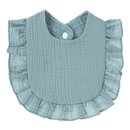 Soft Cotton Bib for Babies – Ruffle Trim Feeding & Drool Bib